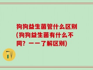 狗狗益生菌管什么区别(狗狗益生菌有什么不同？一一了解区别)