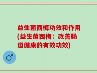 益生菌西梅功效和作用(益生菌西梅：改善肠道健康的有效功效)