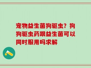 宠物益生菌狗驱虫？狗狗驱虫药跟益生菌可以同时服用吗求解