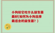 小狗给它吃什么益生菌最好(如何为小狗选择最适合的益生菌？)