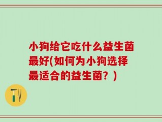 小狗给它吃什么益生菌最好(如何为小狗选择最适合的益生菌？)