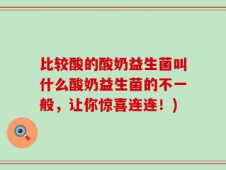 比较酸的酸奶益生菌叫什么酸奶益生菌的不一般，让你惊喜连连！)