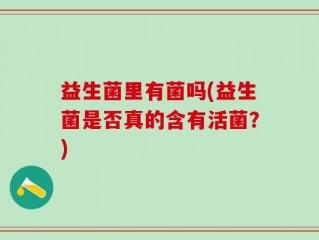 益生菌里有菌吗(益生菌是否真的含有活菌？)
