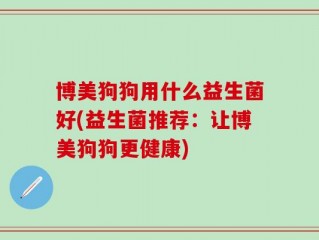 博美狗狗用什么益生菌好(益生菌推荐：让博美狗狗更健康)