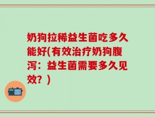 奶狗拉稀益生菌吃多久能好(有效治疗奶狗腹泻：益生菌需要多久见效？)