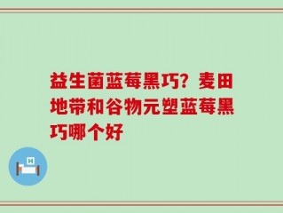 益生菌蓝莓黑巧？麦田地带和谷物元塑蓝莓黑巧哪个好