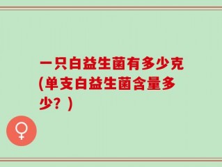 一只白益生菌有多少克(单支白益生菌含量多少？)