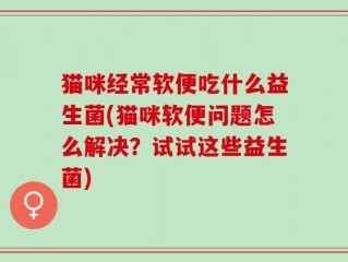 猫咪经常软便吃什么益生菌(猫咪软便问题怎么解决？试试这些益生菌)