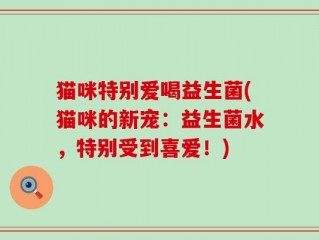 猫咪特别爱喝益生菌(猫咪的新宠：益生菌水，特别受到喜爱！)