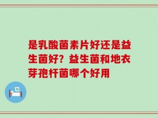 是乳酸菌素片好还是益生菌好？益生菌和地衣芽孢杆菌哪个好用