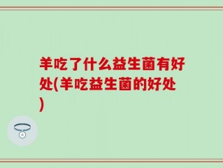 羊吃了什么益生菌有好处(羊吃益生菌的好处)