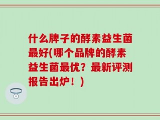 什么牌子的酵素益生菌最好(哪个品牌的酵素益生菌最优？最新评测报告出炉！)