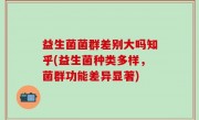 益生菌菌群差别大吗知乎(益生菌种类多样，菌群功能差异显著)