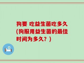 狗要 吃益生菌吃多久(狗服用益生菌的最佳时间为多久？)