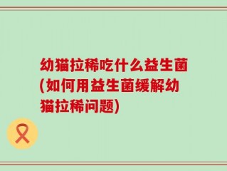 幼猫拉稀吃什么益生菌(如何用益生菌缓解幼猫拉稀问题)