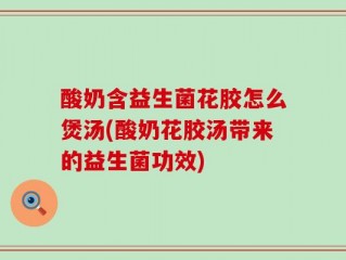 酸奶含益生菌花胶怎么煲汤(酸奶花胶汤带来的益生菌功效)