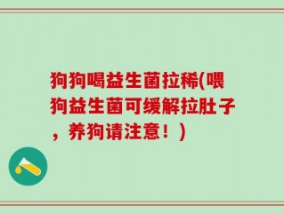 狗狗喝益生菌拉稀(喂狗益生菌可缓解拉肚子，养狗请注意！)