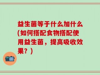 益生菌等于什么加什么(如何搭配食物搭配使用益生菌，提高吸收效果？)