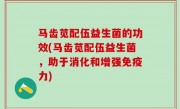 马齿苋配伍益生菌的功效(马齿苋配伍益生菌，助于消化和增强免疫力)