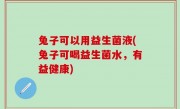 兔子可以用益生菌液(兔子可喝益生菌水，有益健康)