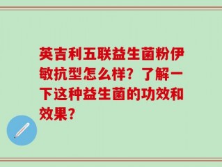 英吉利五联益生菌粉伊敏抗型怎么样？了解一下这种益生菌的功效和效果？
