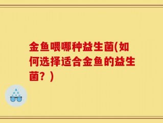 金鱼喂哪种益生菌(如何选择适合金鱼的益生菌？)