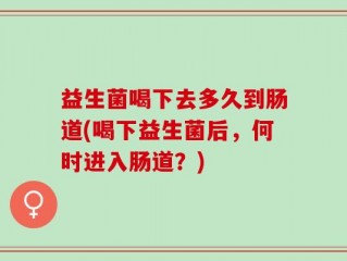 益生菌喝下去多久到肠道(喝下益生菌后，何时进入肠道？)