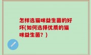 怎样选猫咪益生菌的好坏(如何选择优质的猫咪益生菌？)