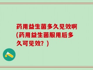 药用益生菌多久见效啊(药用益生菌服用后多久可见效？)