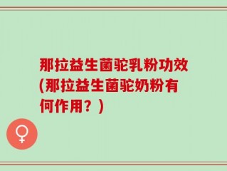 那拉益生菌驼乳粉功效(那拉益生菌驼奶粉有何作用？)