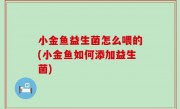 小金鱼益生菌怎么喂的(小金鱼如何添加益生菌)