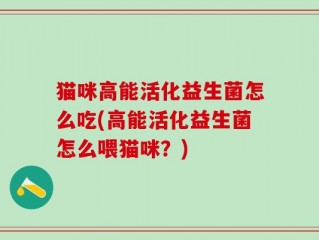猫咪高能活化益生菌怎么吃(高能活化益生菌怎么喂猫咪？)
