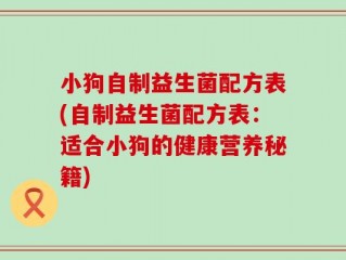 小狗自制益生菌配方表(自制益生菌配方表：适合小狗的健康营养秘籍)