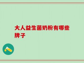 大人益生菌奶粉有哪些牌子