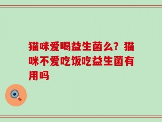 猫咪爱喝益生菌么？猫咪不爱吃饭吃益生菌有用吗