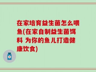 在家培育益生菌怎么喂鱼(在家自制益生菌饵料 为你的鱼儿打造健康饮食)