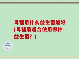 母猪用什么益生菌最好(母猪最适合使用哪种益生菌？)