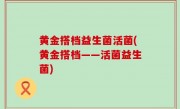 黄金搭档益生菌活菌(黄金搭档——活菌益生菌)