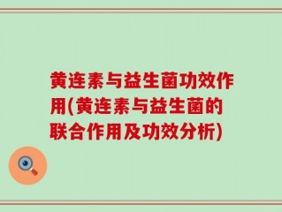 黄连素与益生菌功效作用(黄连素与益生菌的联合作用及功效分析)