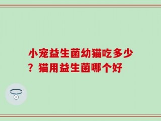 小宠益生菌幼猫吃多少？猫用益生菌哪个好