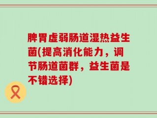 脾胃虚弱肠道湿热益生菌(提高消化能力，调节肠道菌群，益生菌是不错选择)