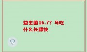 益生菌16.7？马吃什么长膘快