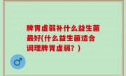 脾胃虚弱补什么益生菌最好(什么益生菌适合调理脾胃虚弱？)