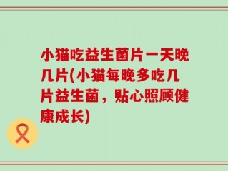 小猫吃益生菌片一天晚几片(小猫每晚多吃几片益生菌，贴心照顾健康成长)