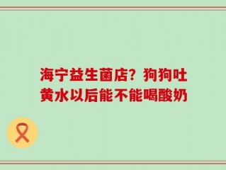 海宁益生菌店？狗狗吐黄水以后能不能喝酸奶