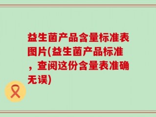 益生菌产品含量标准表图片(益生菌产品标准，查阅这份含量表准确无误)