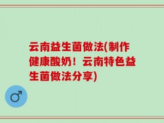 云南益生菌做法(制作健康酸奶！云南特色益生菌做法分享)