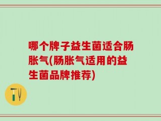 哪个牌子益生菌适合肠胀气(肠胀气适用的益生菌品牌推荐)