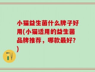 小猫益生菌什么牌子好用(小猫适用的益生菌品牌推荐，哪款最好？)