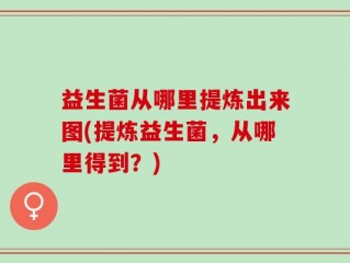 益生菌从哪里提炼出来图(提炼益生菌，从哪里得到？)